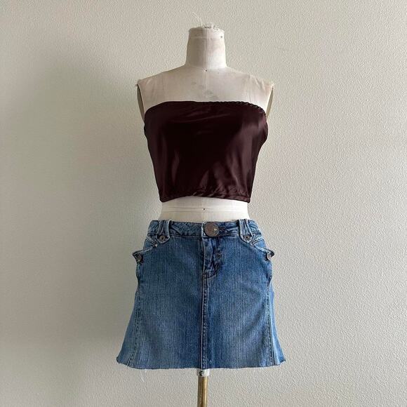 handmade brown satin bandeau - Picture 1 of 9